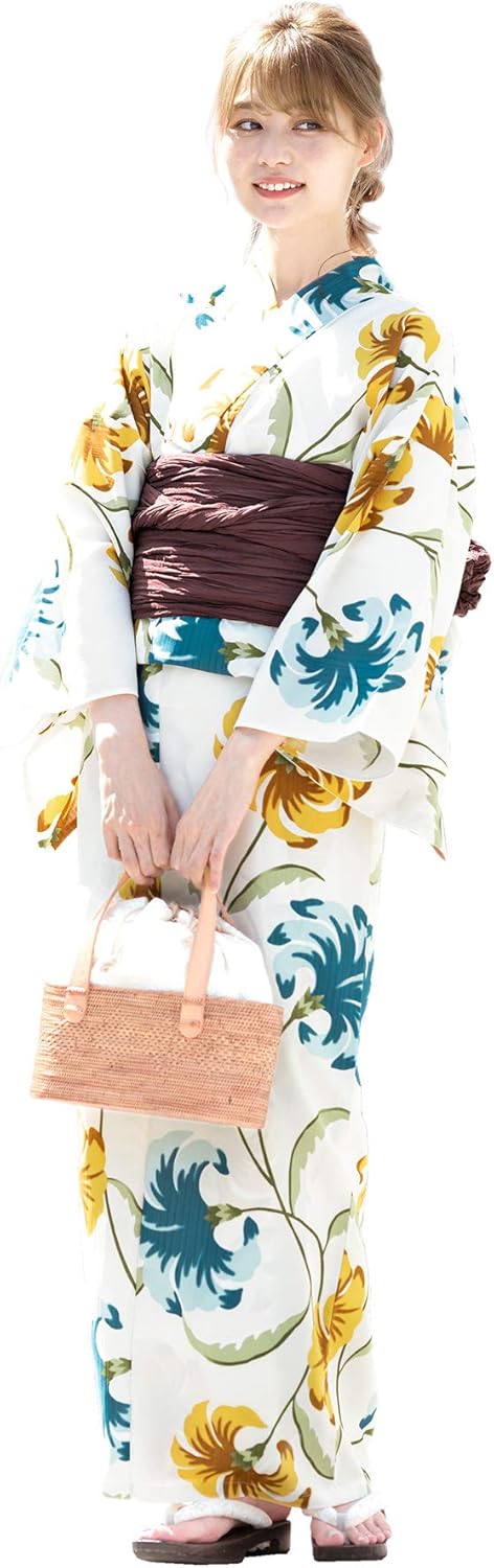 □夏涼浴衣 有松絞り 可愛い花柄 藍色 身丈約162.5cm utatane 新品未